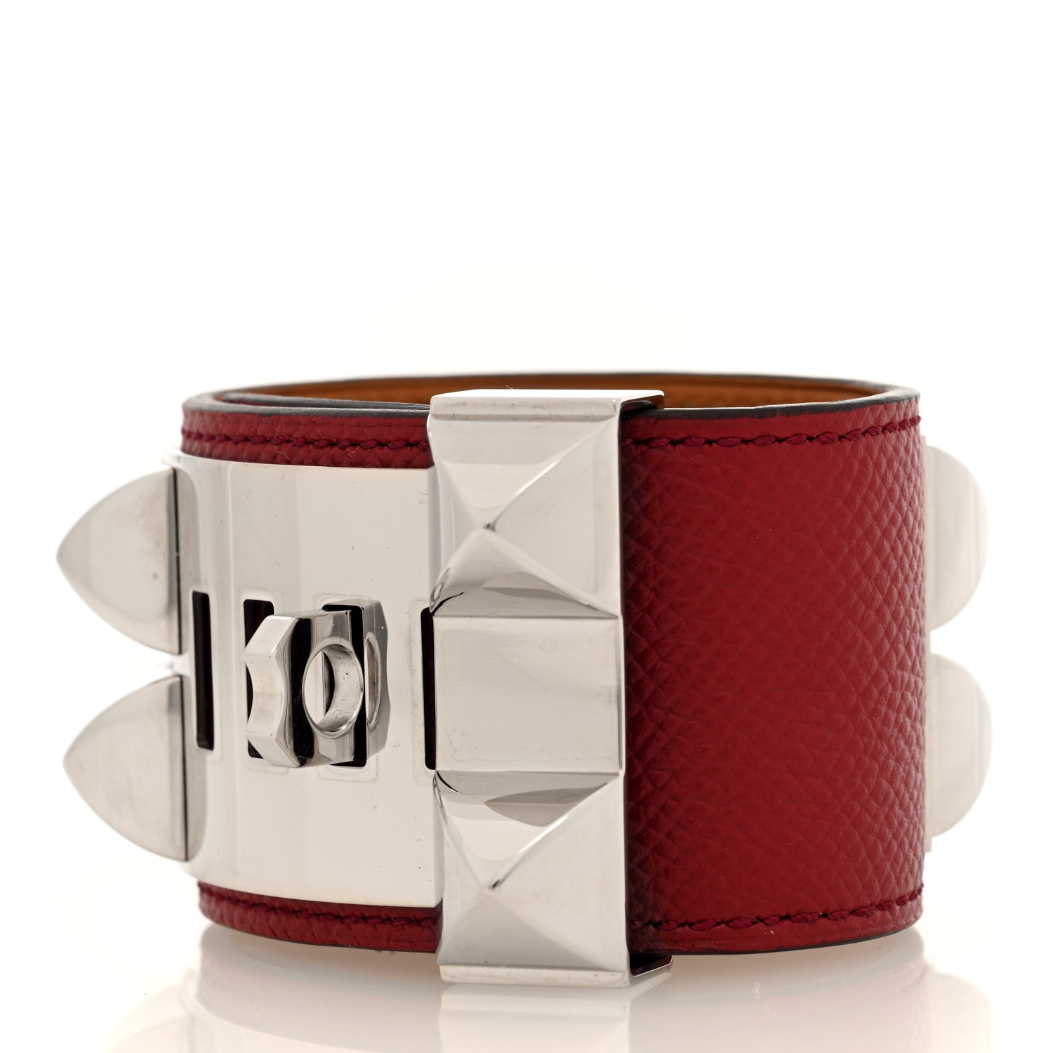 Hermes Epsom Collier De Chien CDC Bracelet XS Rouge Grenat 3 of 5