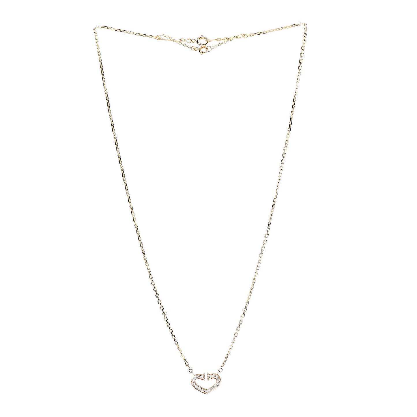 18K Yellow Gold Diamond Hearts And Symbols Pendant Necklace