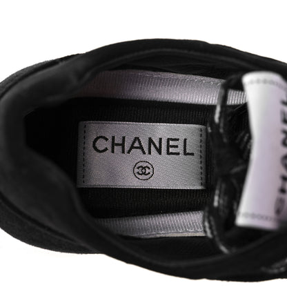 Chanel Suede Goatskin CC Sneakers 36.5 Black 6 of 7