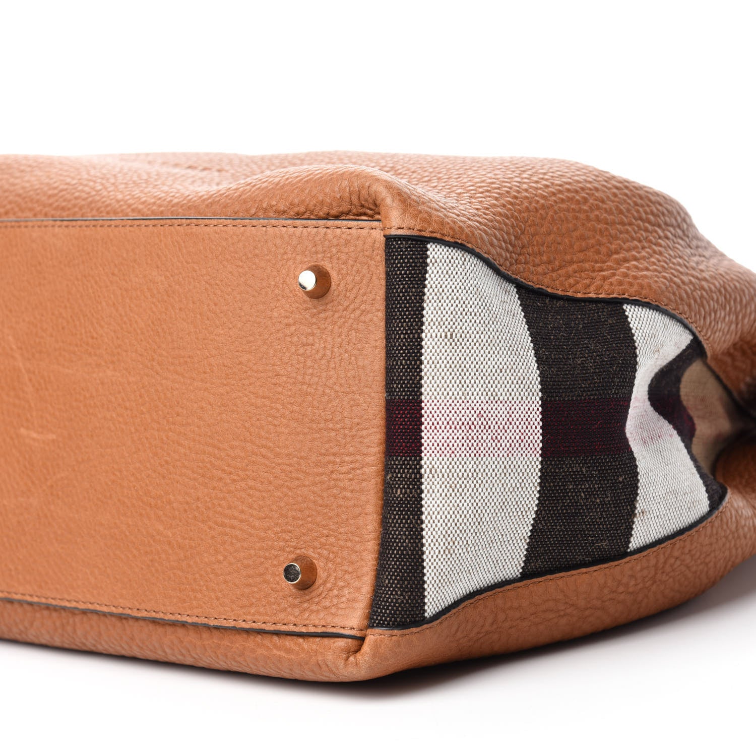 Burberry Grainy Calfskin House Check Medium Maidstone Saddle Brown 7 of 11