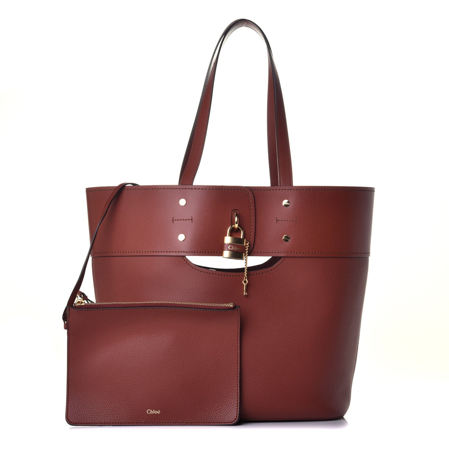 Smooth Grained Calfskin Medium Aby Tote Sepia Brown