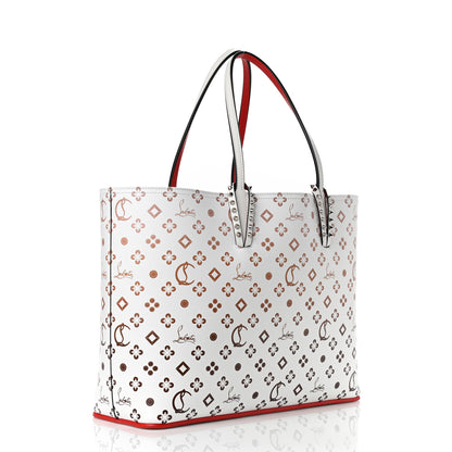 Christian Louboutin Calfskin Patent Degrade Loubinthesky East West Cabata Tote White 4 of 11