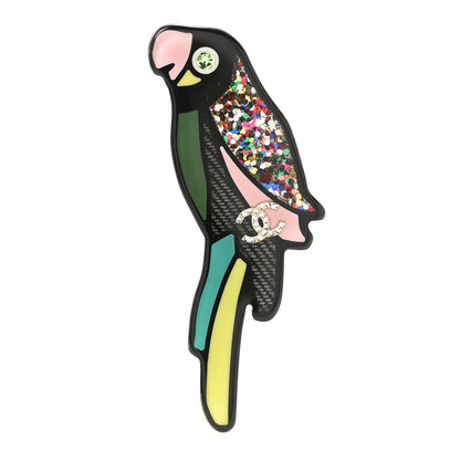 Chanel Resin Parrot CC Brooch Multicolor 1 of 4
