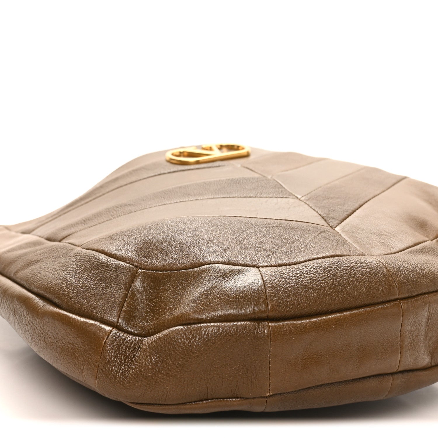 Valentino Garavani Shiny Nappa Chevron Patchwork Small Hoboho Bag Tundra 7 of 8