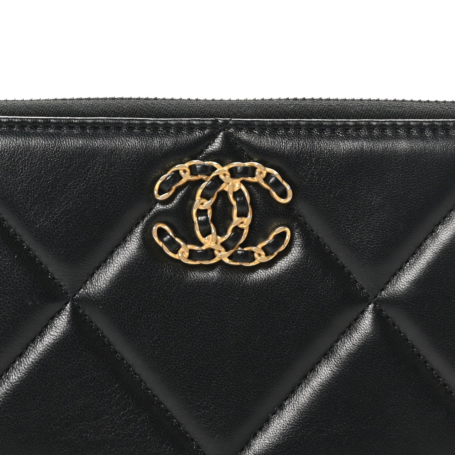 Chanel Lambskin Quilted 19 Long Zipped Around Wallet Black 9 of 10
