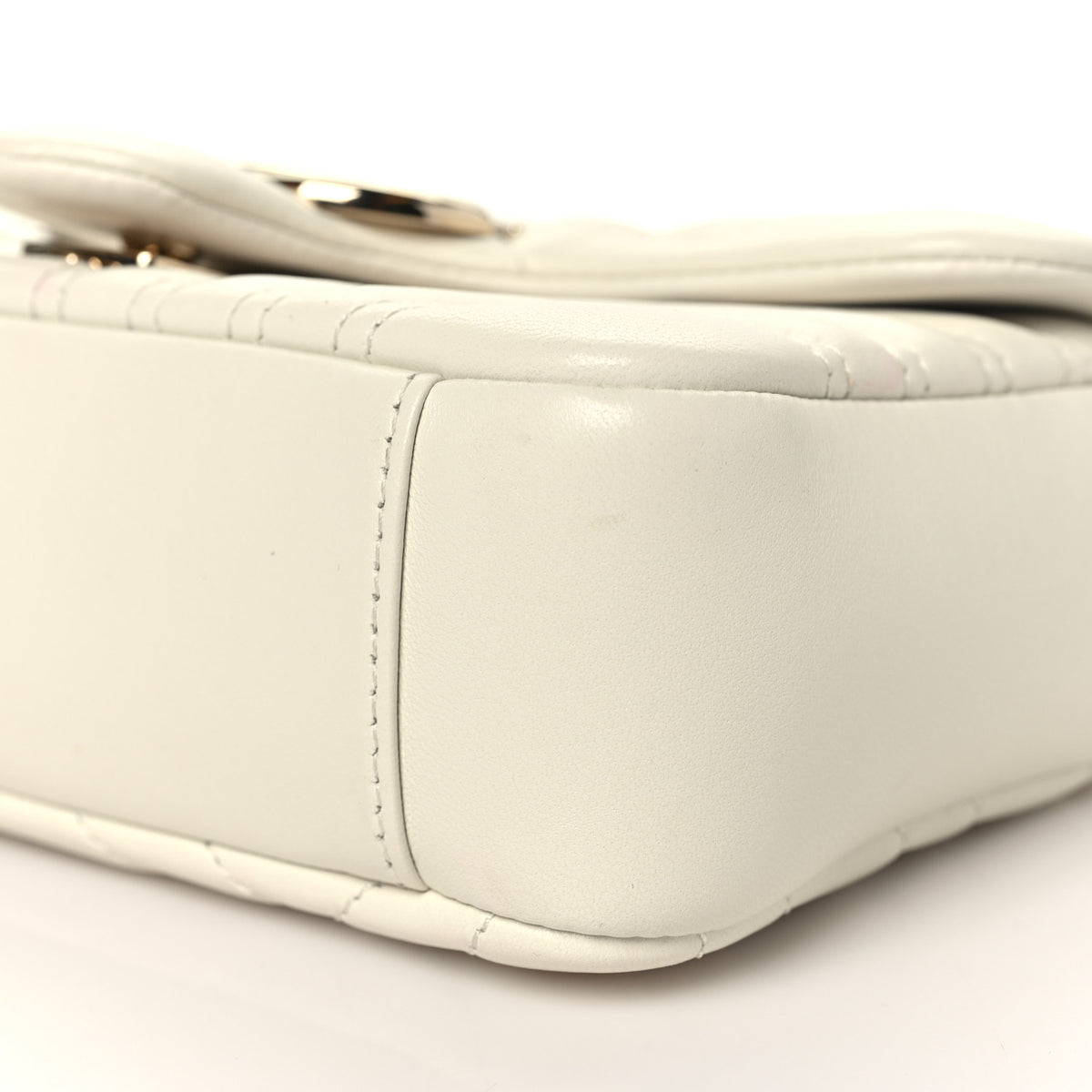 Gucci Lambskin Matelasse Small GG Marmont Shoulder Bag White 10 of 11