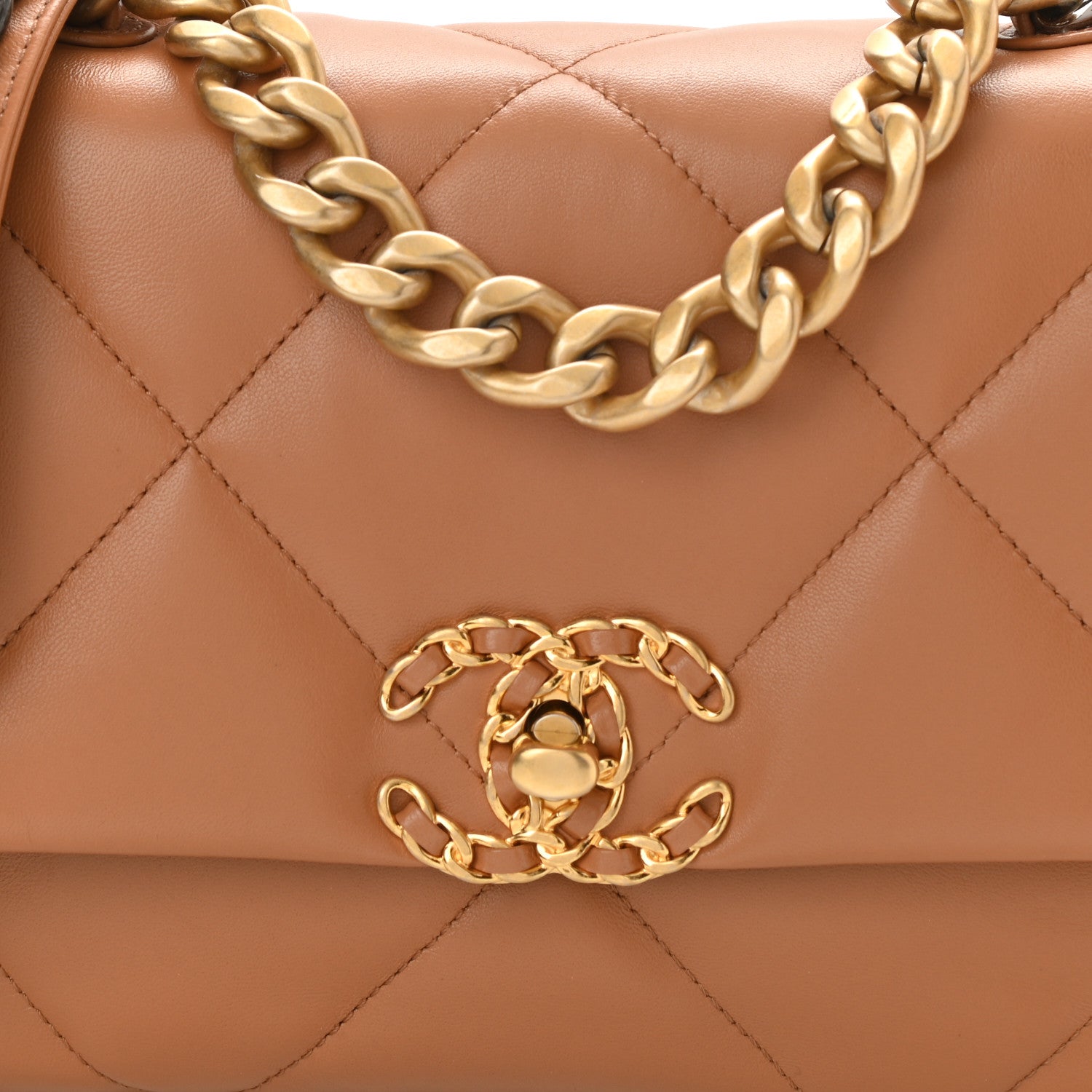 Chanel Lambskin Quilted Medium Chanel 19 Flap Brown 8 of 11