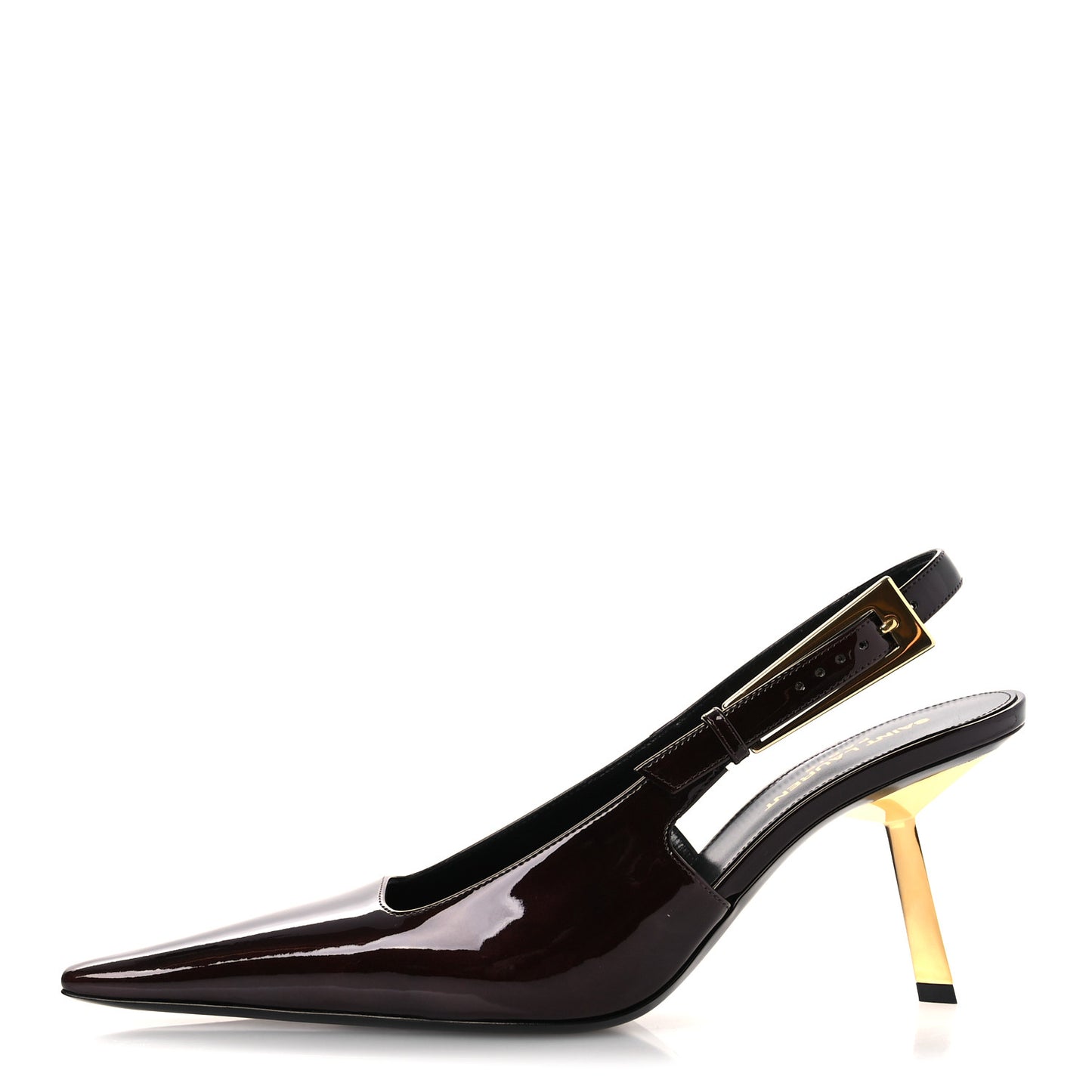 Vernice Gloss Lee 75 Slingback Pumps 38.5 Marron Glacé