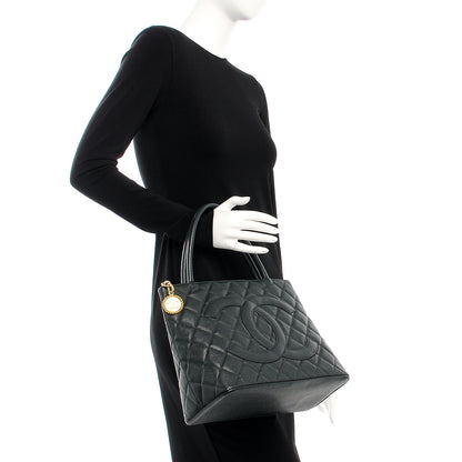 Chanel Caviar Quilted Medallion Tote Dark Green 2 of 8