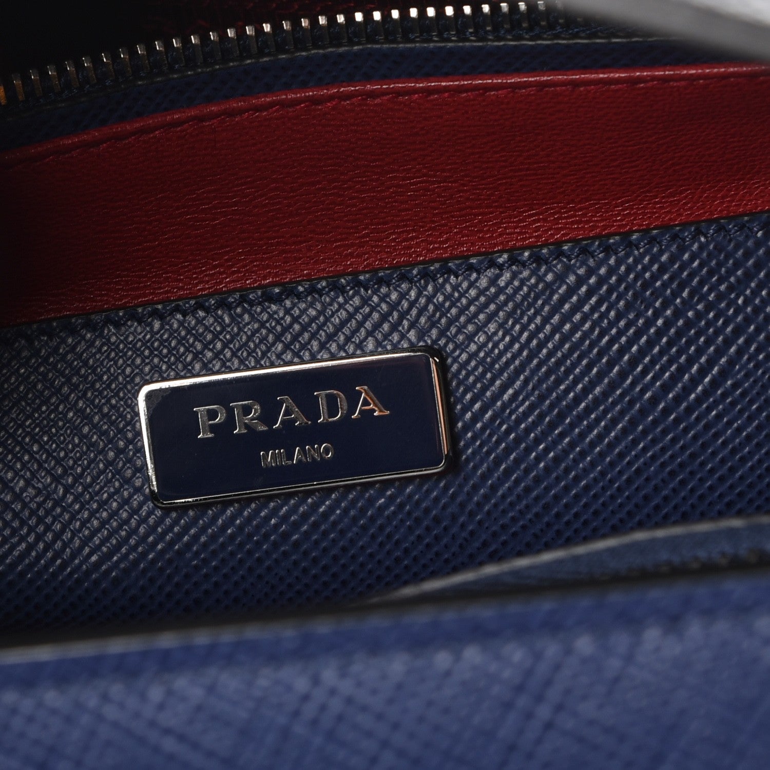 Prada Saffiano Cuir Twin Tote Bleuette 7 of 11