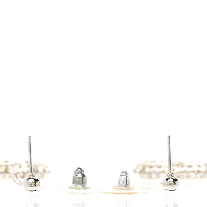 Chanel Baguette Crystal CC Drop Earrings Silver 3 of 5