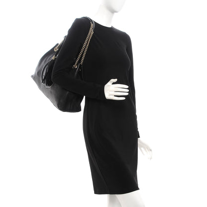 Gucci Pebbled Calfskin Medium Soho Chain Shoulder Bag Black 2 of 11