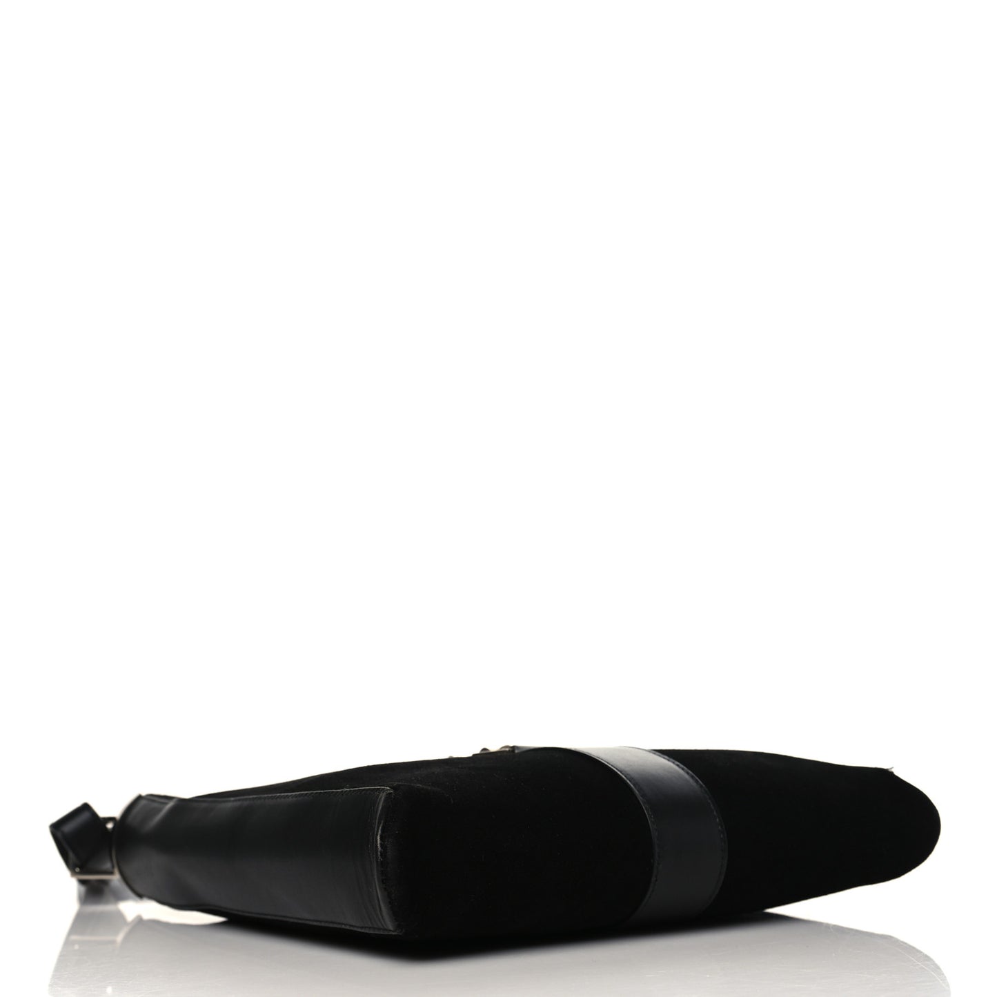 Suede Calfskin Jackie O Vertical Tote Black