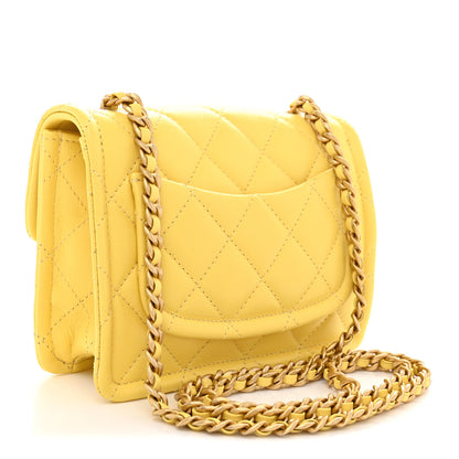 Chanel Caviar Quilted Mini Sweet Classic Flap Yellow 3 of 11