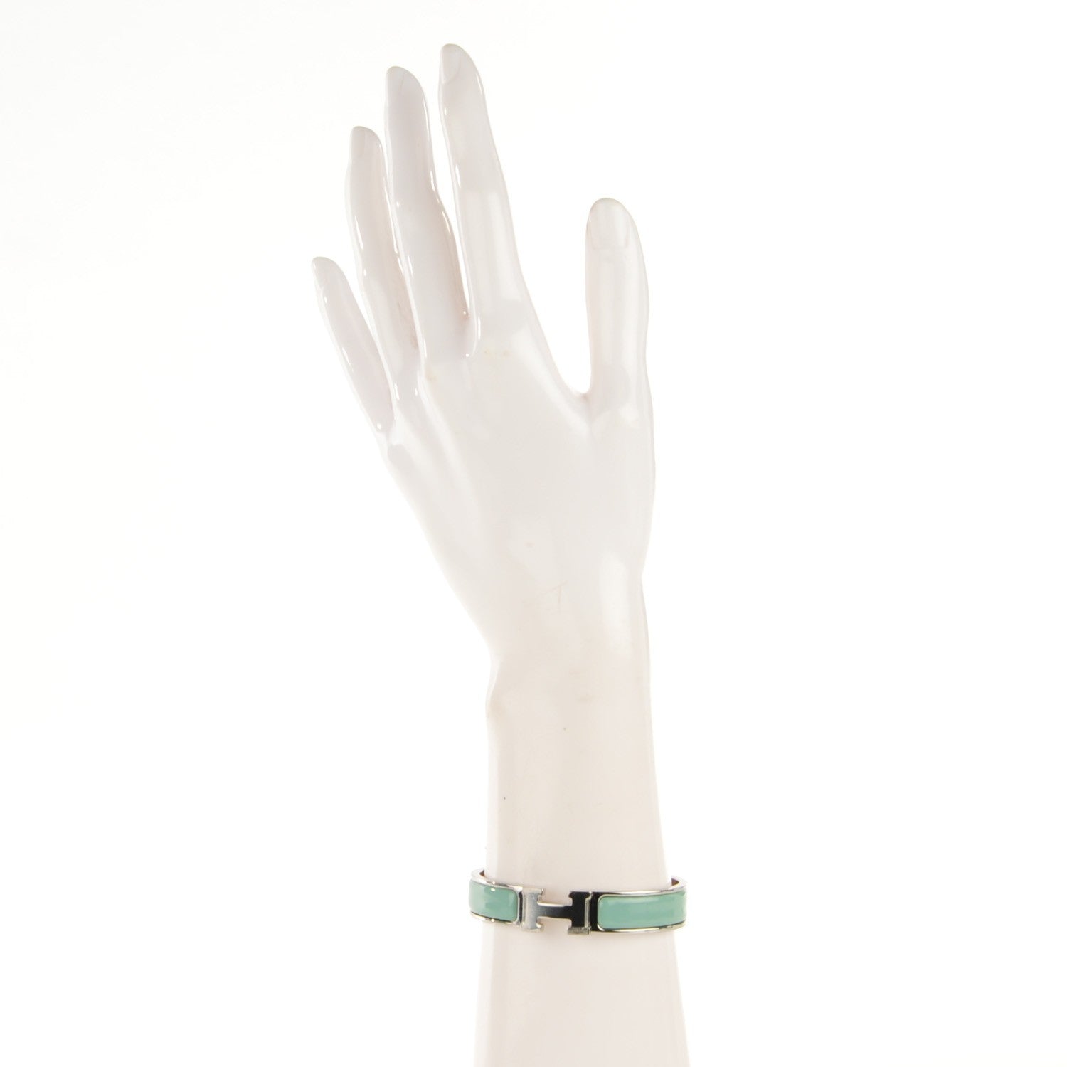 Hermes Enamel Narrow Clic Clac H Bracelet PM Jade 2 of 6