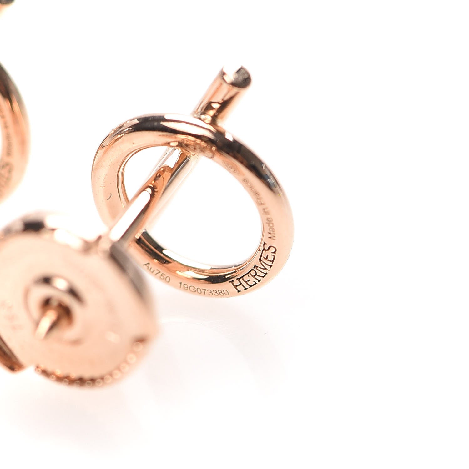 Hermes 18K Rose Gold PM Echappee Earrings 4 of 5