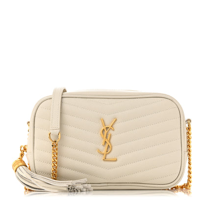 Saint Laurent Grain De Poudre Matelasse Monogram Mini Lou Camera Bag Crema Soft 1 of 11