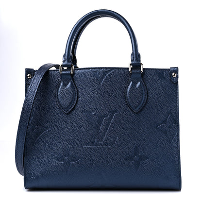 Louis Vuitton Metallic Empreinte Monogram Giant Onthego PM Navy Nacre 1 of 8