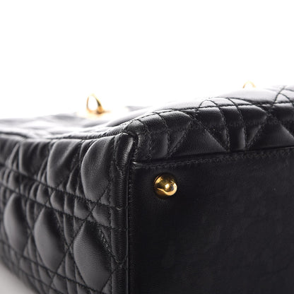 Christian Dior Lambskin Cannage Large Lady Dior Black 9 of 11