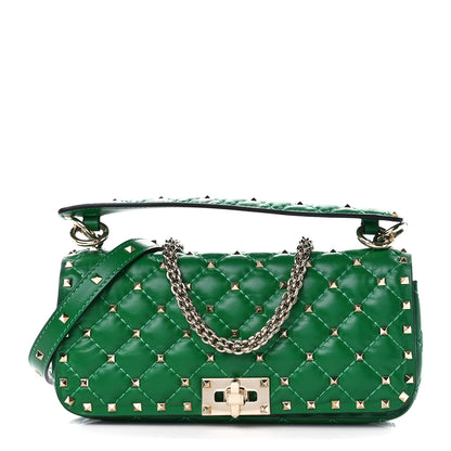 Valentino Garavani Calfskin Rockstud Spike Convertible Shoulder Bag Gea Green 1 of 13