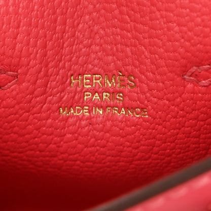 Hermes Tadelakt Mini Kelly Twilly Bag Charm Rose Lipstick 5 of 10