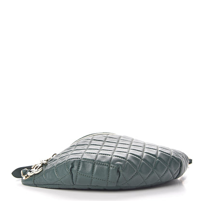 Chanel Calfskin Quilted Banane Waist Bag Fanny Pack Dark Green 4 of 10