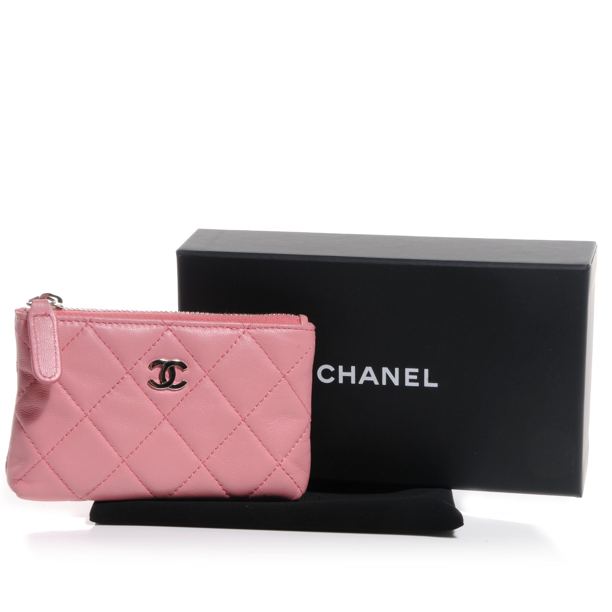 Chanel Lambskin Quilted Key Holder Case Pink 5 of 8