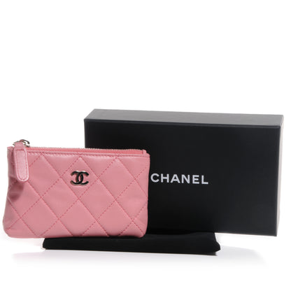Chanel Lambskin Quilted Key Holder Case Pink 5 of 8