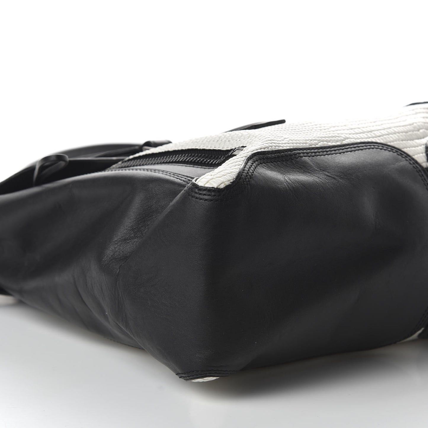3.1 Textured Calfskin Large Pashli Satchel Black White