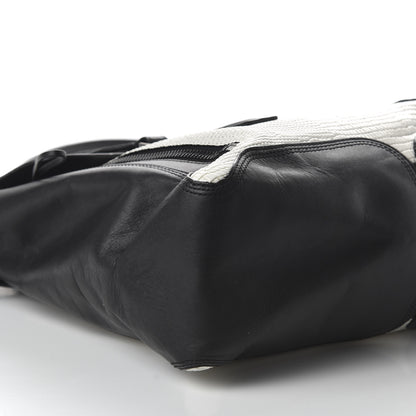 3.1 Phillip Lim 3.1 Textured Calfskin Large Pashli Satchel Black White 6 of 9