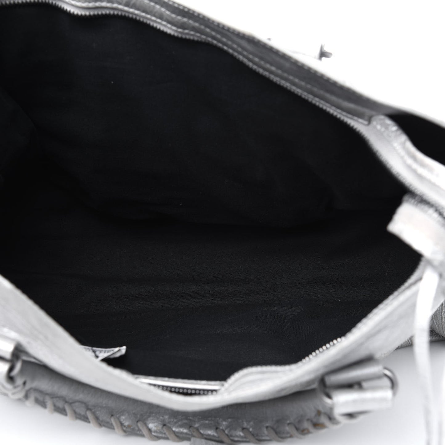 Metallic Agneau Classic Palladium Hardware City Silver