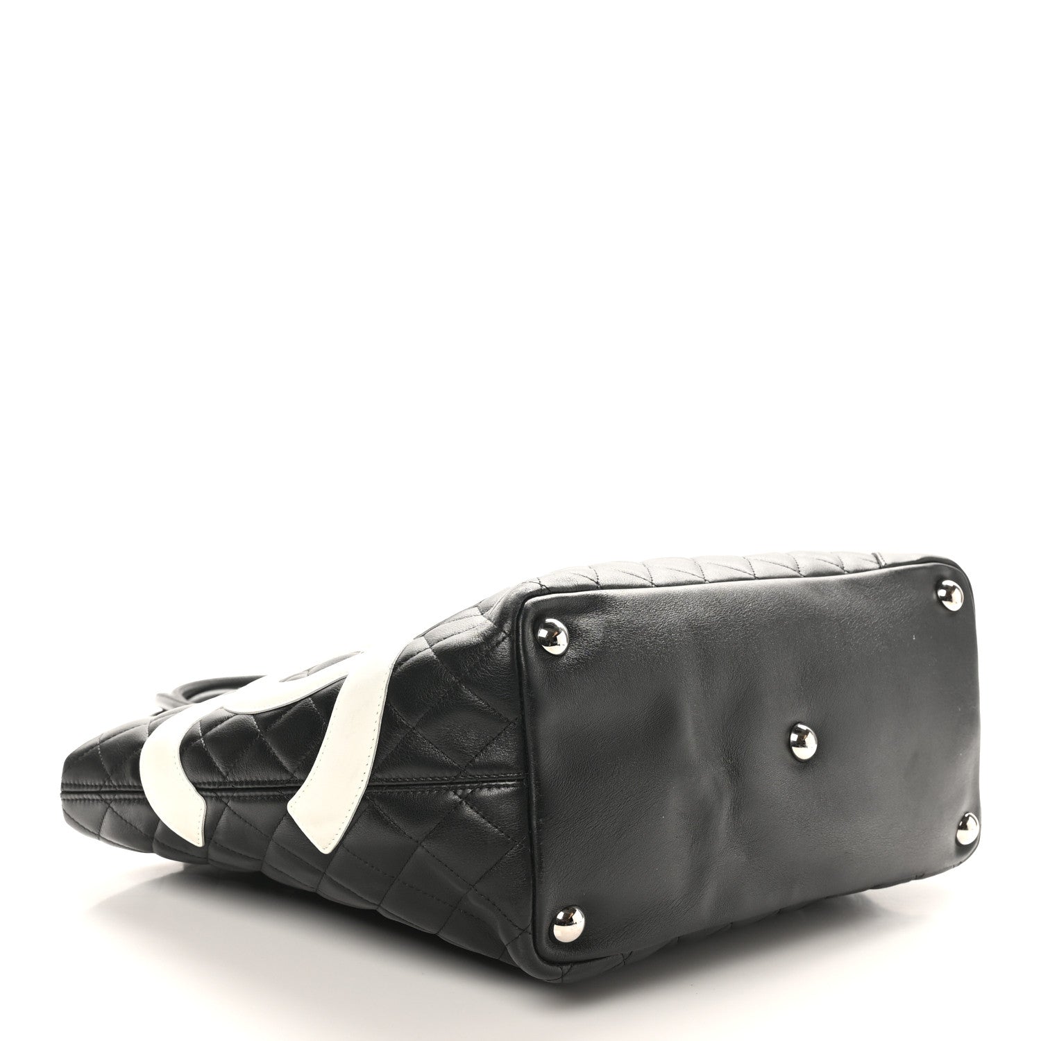 Chanel Calfskin Quilted Large Cambon Tote Black White 4 of 10