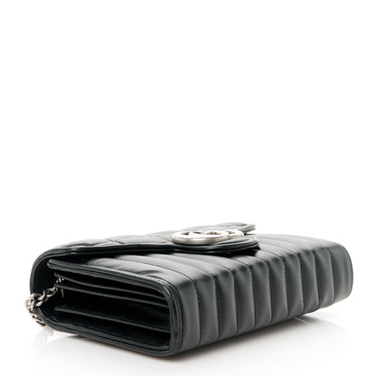 Gucci Calfskin Matelasse Aria GG Marmont Chain Wallet Black 4 of 10