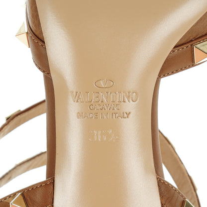 Valentino Garavani Pebbled Calfskin Rockstud Ankle Strap 65mm Pumps 36.5 Deep Cuir 7 of 9