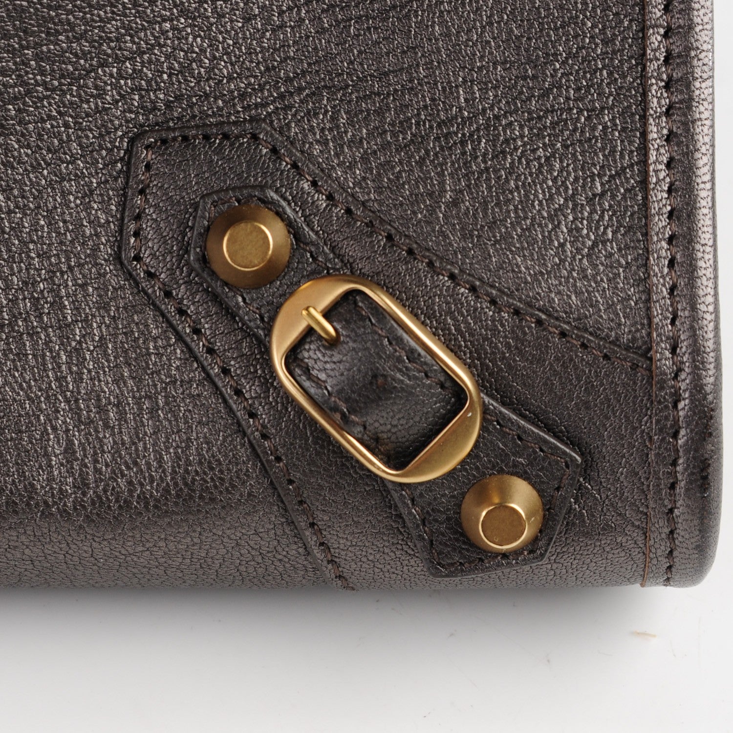 Balenciaga Pearlescent Goatskin Classic Gold Hardware City Bronze 3 of 15