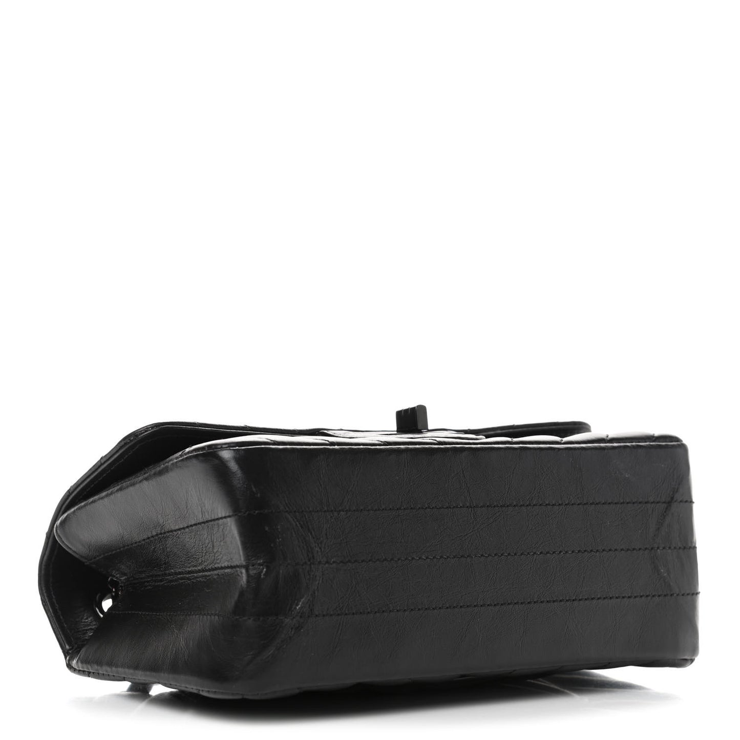 Aged Calfskin Chevron Quilted 2.55 Reissue Mini Flap So Black