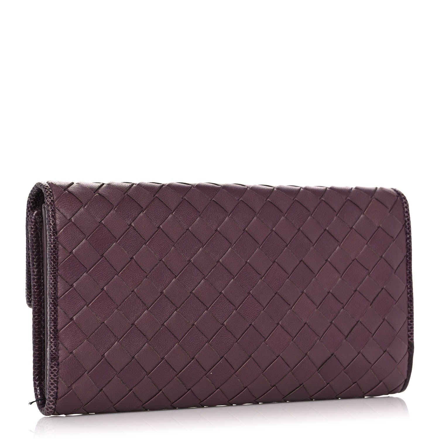 Bottega Veneta Nappa Ayers Intrecciato Continental Flap Wallet Aubergine 3 of 11