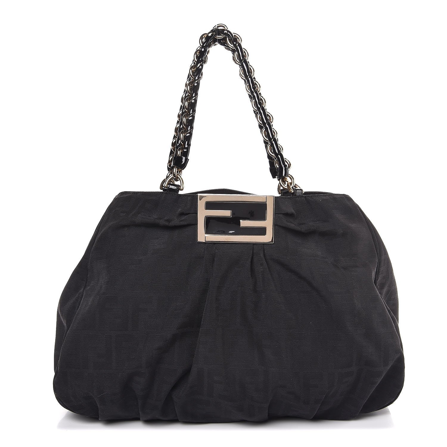 Fendi Zucca Enamel Mia Tote Black 1 of 8