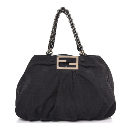 Fendi Zucca Enamel Mia Tote Black 1 of 8