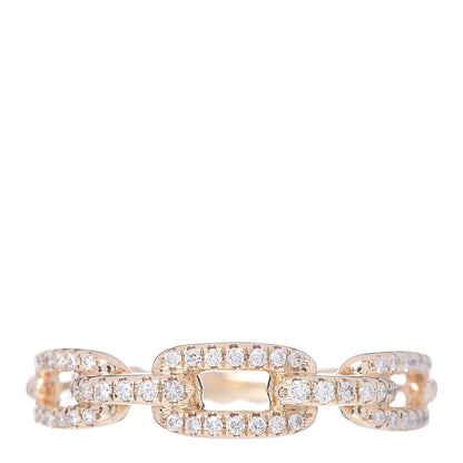 David Yurman 18K Yellow Gold Diamond 4.5mm Stax Single Row Chain Link Ring 53 6.5 1 of 6