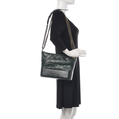 Chanel Aged Calfskin Quilted Medium Gabrielle Hobo Green 2 of 9