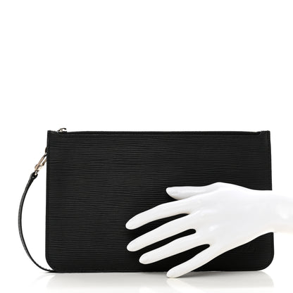 Louis Vuitton Epi Neverfull Pochette MM GM Black 2 of 8