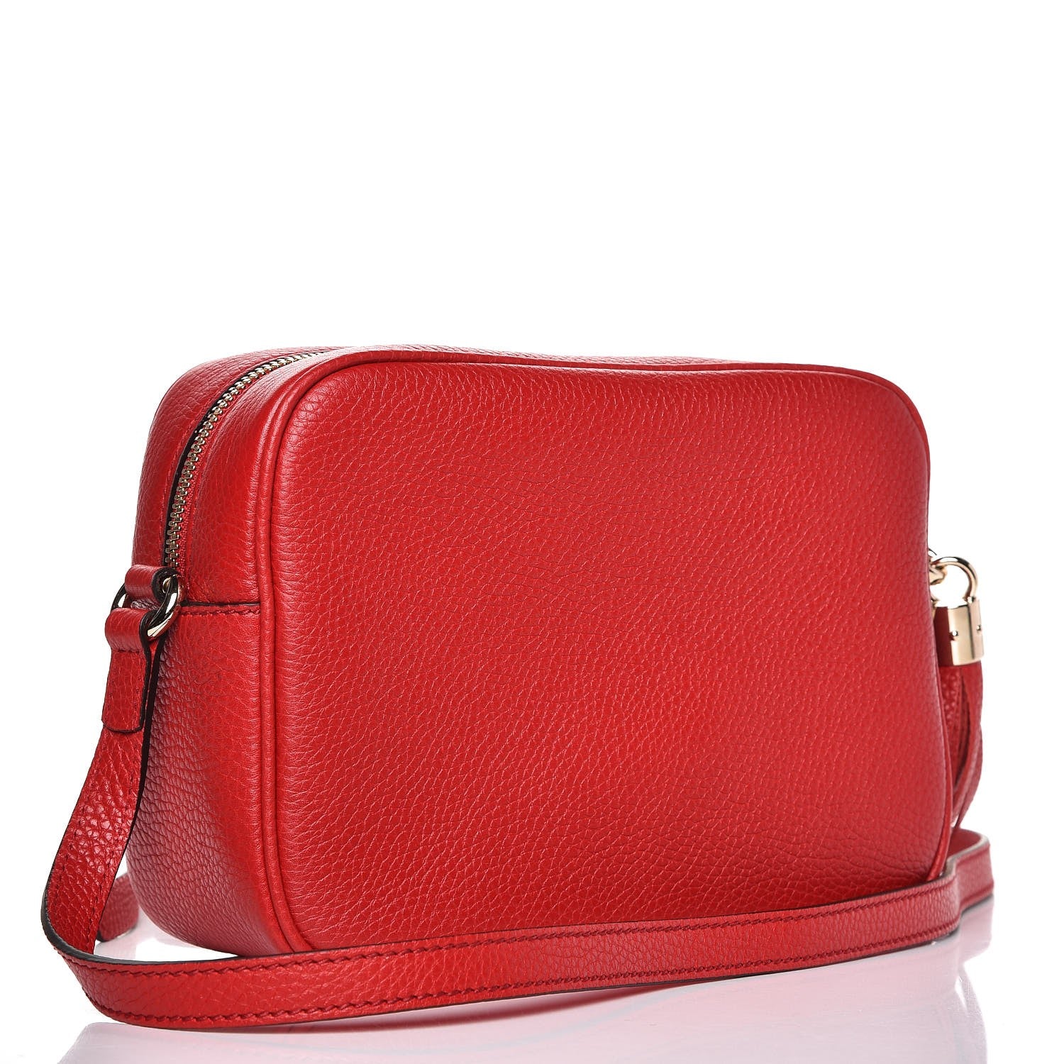 Gucci Pebbled Calfskin Small Soho Disco Bag Vibrant Red 3 of 7