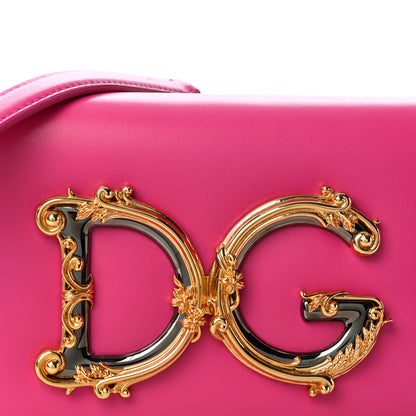 Dolce & Gabbana DOLCE GABBANA Calfskin DG Girls Phone Shoulder Bag Hot Pink 7 of 9