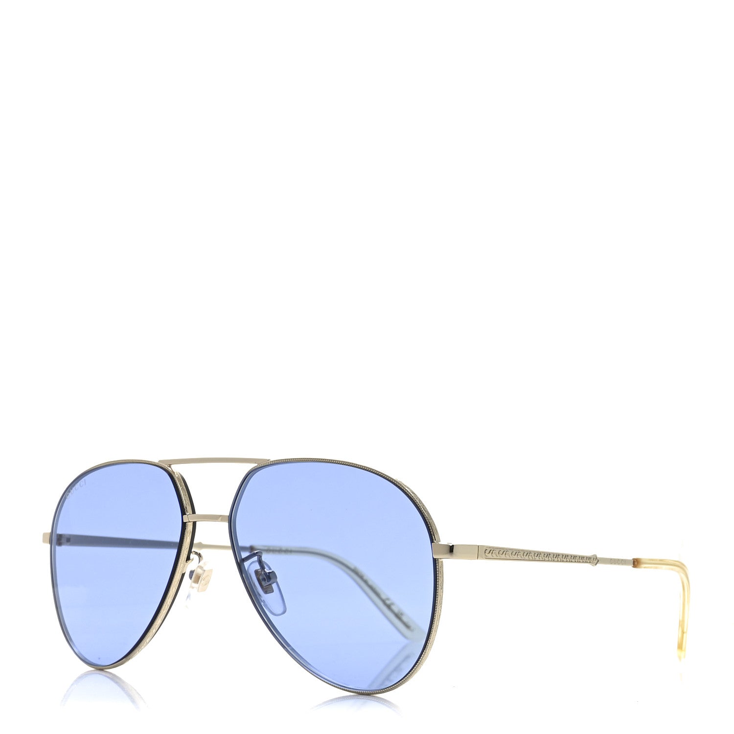 Gucci Metal Aviator Sunglasses GG0356S Blue 1 of 7