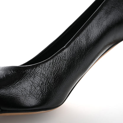 Chanel Lambskin Patent Calfskin Cap Toe CC Pumps 34 Black 10 of 11