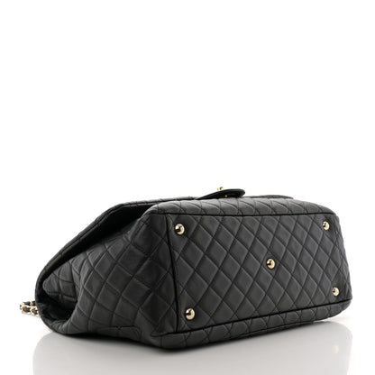 Chanel Calfskin Quilted XXL Travel Flap Bag Black 4 of 11