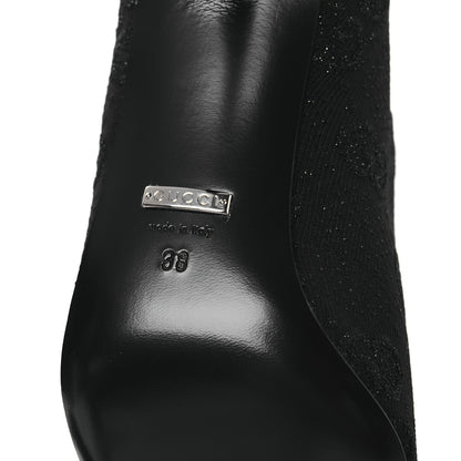 Gucci Technical Jersey Knit GG Monogram Square G 75mm Ankle Boots 38 Black Gray 8 of 11