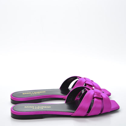 Saint Laurent Silk Tribute 05 Slide Sandals 35.5 Fushia Flash 4 of 11