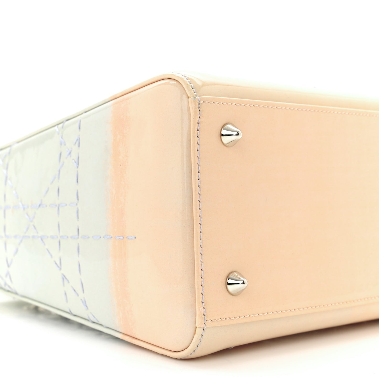 Patent Cannage Gradient Medium Lady Dior Blue Coral